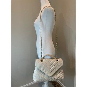 Urban Expression White w/Gold Chain Strap Handbag Crossbody